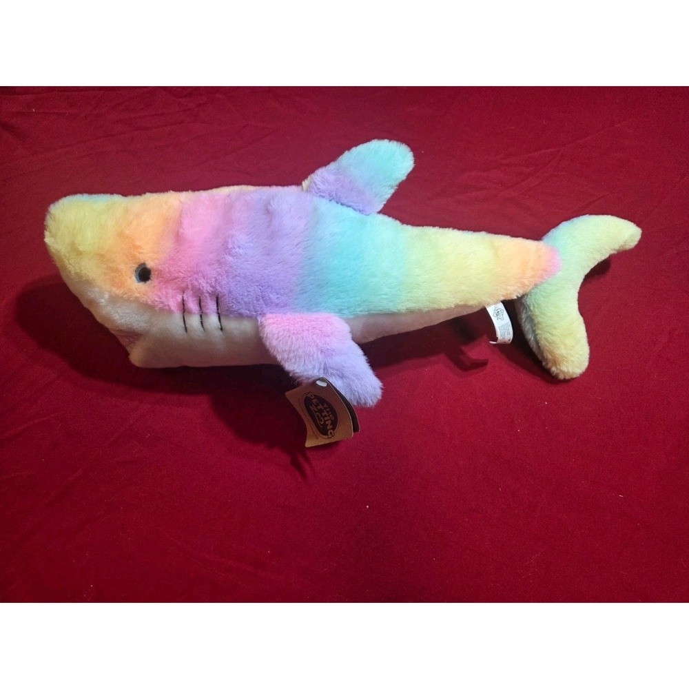 The Petting Zoo Rainbow Shark Plush Stuffed Animal Ombrez Pastel 16" NWT